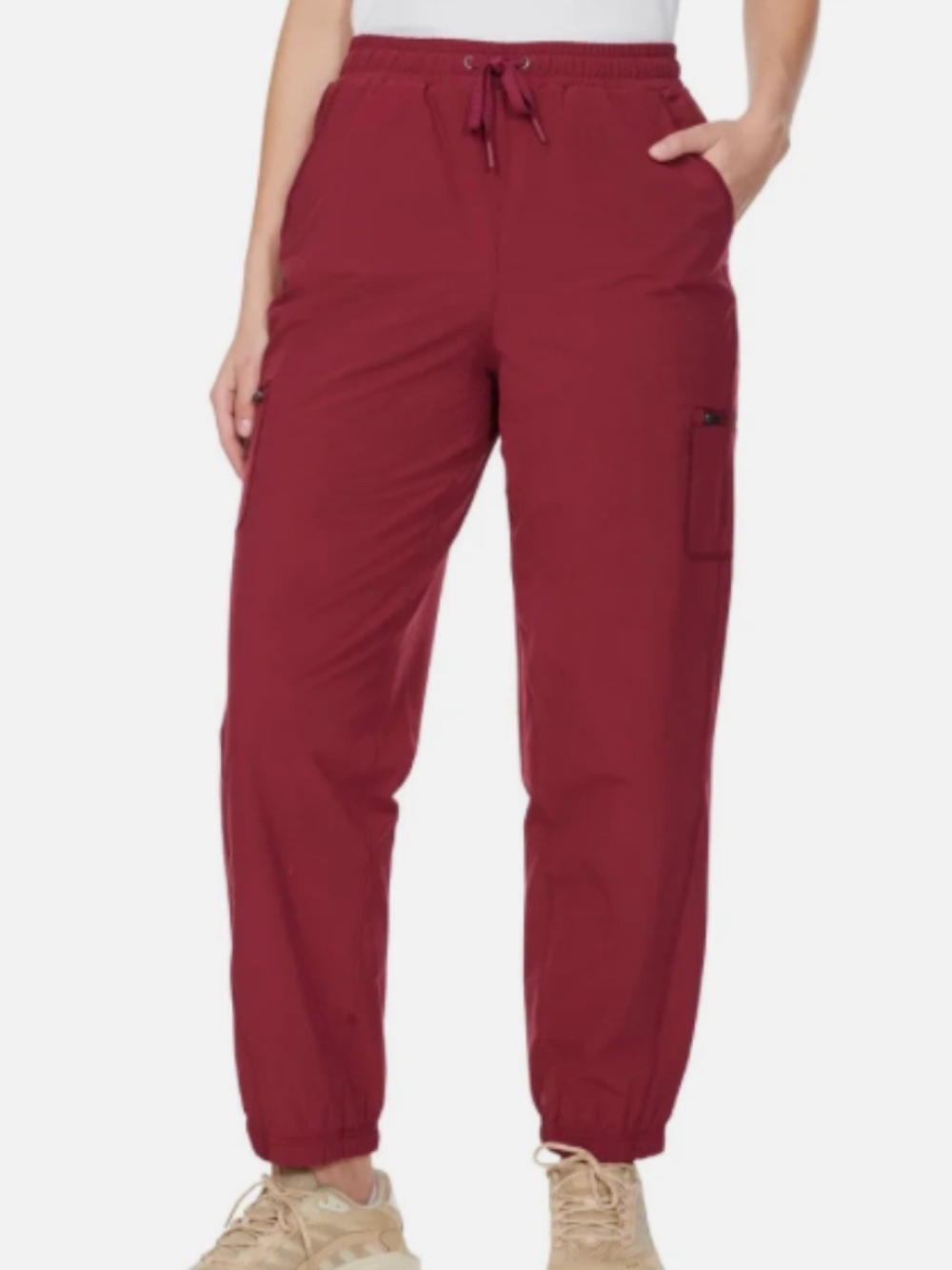 Merrell Womens Red Fleece Lined Cargo Jogger Pants Small